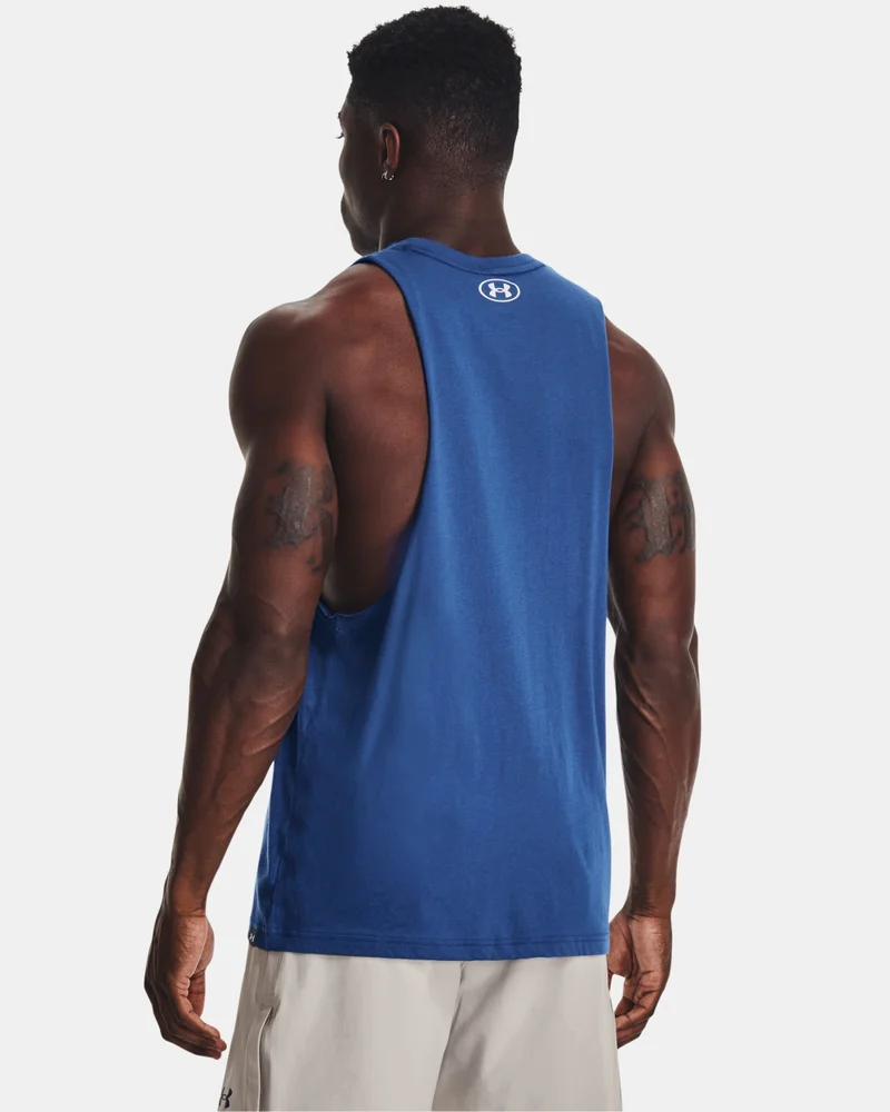 UNDER ARMOUR Blue Men's Project Rock Iron Muscle Tank Top for Men | Best Price UAE